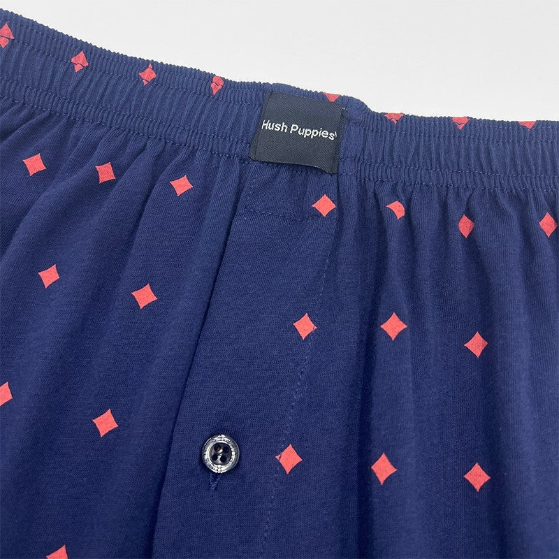 2pcs Men's Knit Boxer Shorts Printed Check & Solid Color | Combed Cotton | BS2081