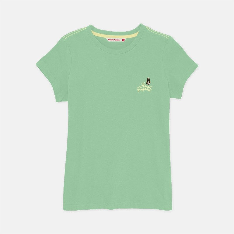 Ladies' Round Neck Basic Tee With Embroidery | HLT308650AS1