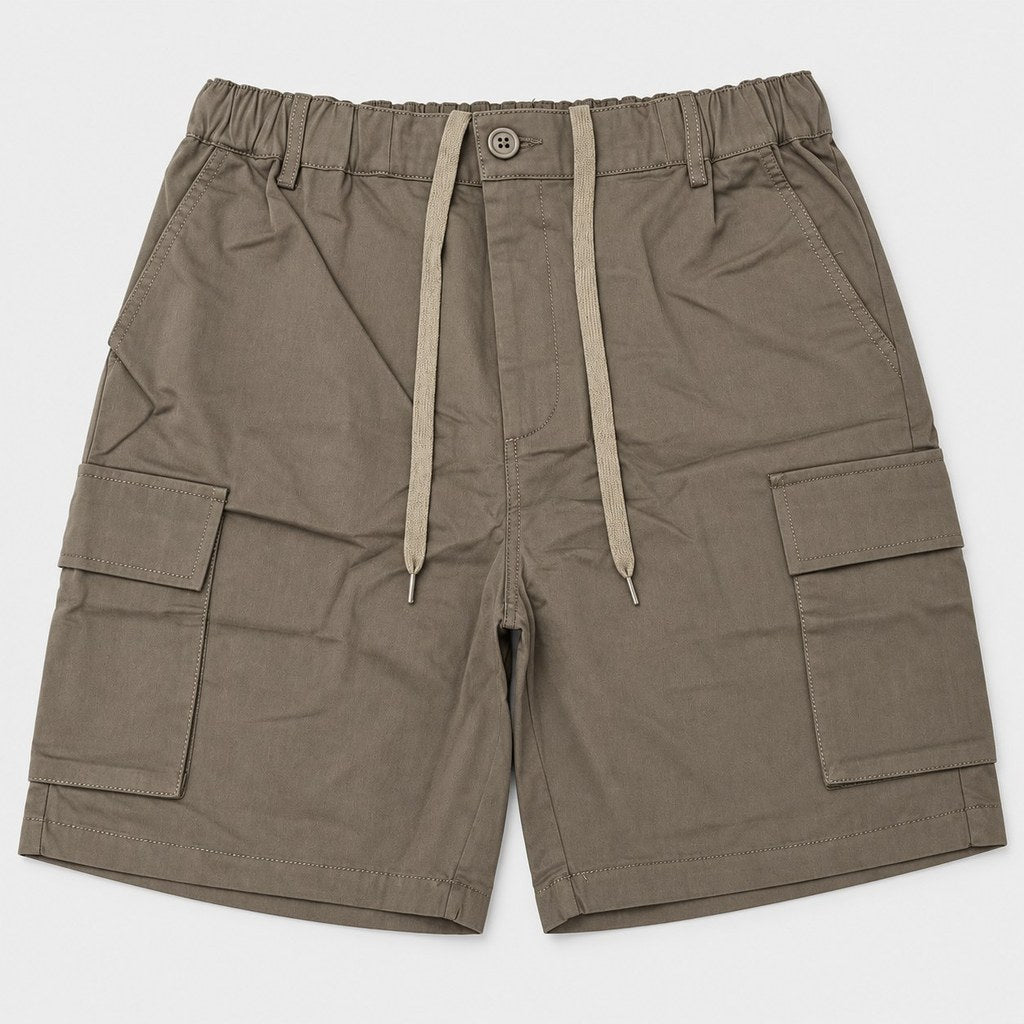 Men's Cargo Bermuda Shorts with Elastic Waist and Drawcord | 100% Cotton | HMM651017