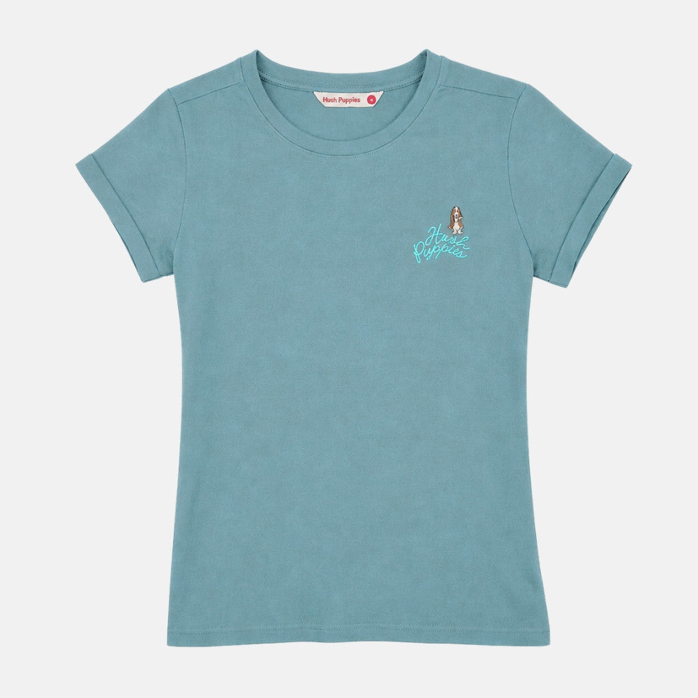 Ladies' Round Neck Basic Tee With Embroidery | A Line | HLT409441