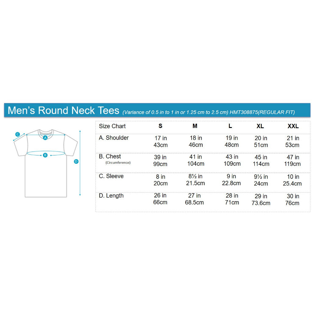 Men's Round Neck Basic Tee With Embroidery | Regular Fit | HMT308875