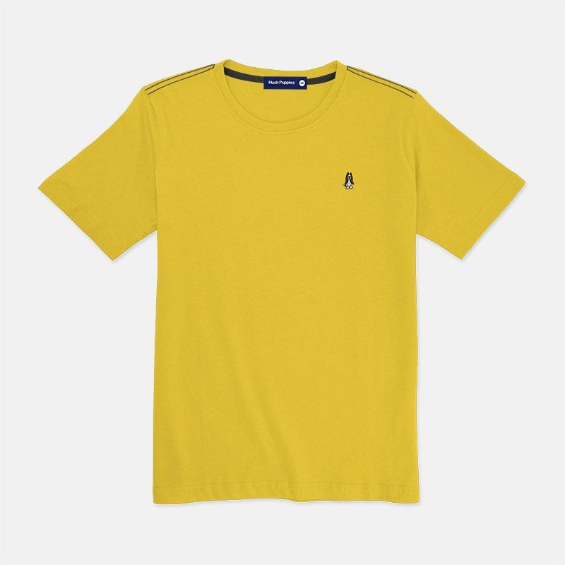 Men's Round Neck Basic Tee With Embroidery | Regular Fit | HMT308875