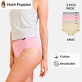 Flower Print Cotton Spandex Maxi 5pcs Ladies Panties HLU449222