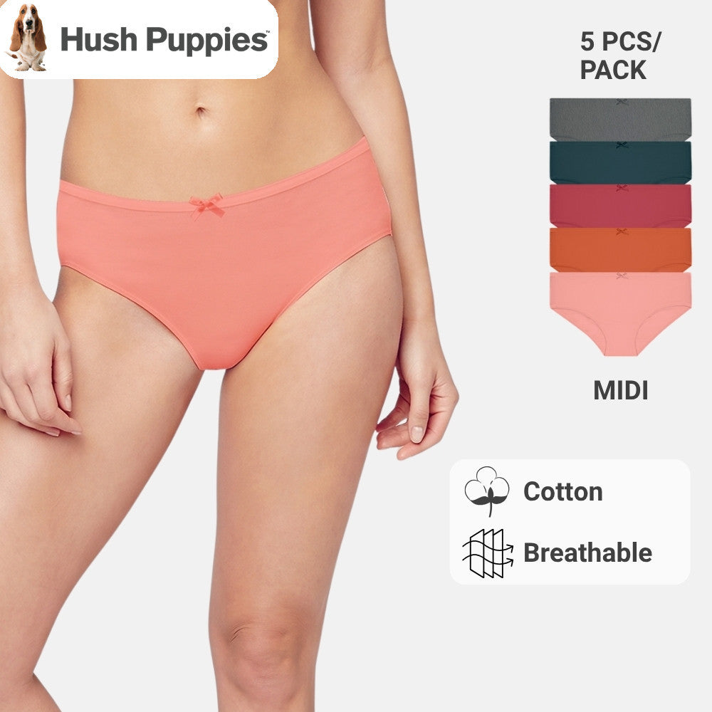 Cotton Spandex Midi 5pcs Ladies Panties HLU008885