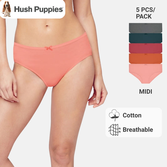 Cotton Spandex Midi 5pcs Ladies Panties HLU008885