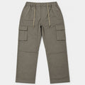 Men's Straight Cut Cargo Pants with Elastic Waist and Drawcord | 100% Cotton | HMJ651018