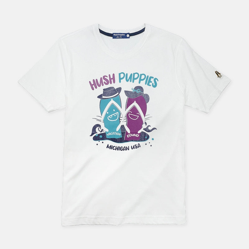 Men's Round Neck Couple Graphic Tee | Cotton Mixed | HMT358764