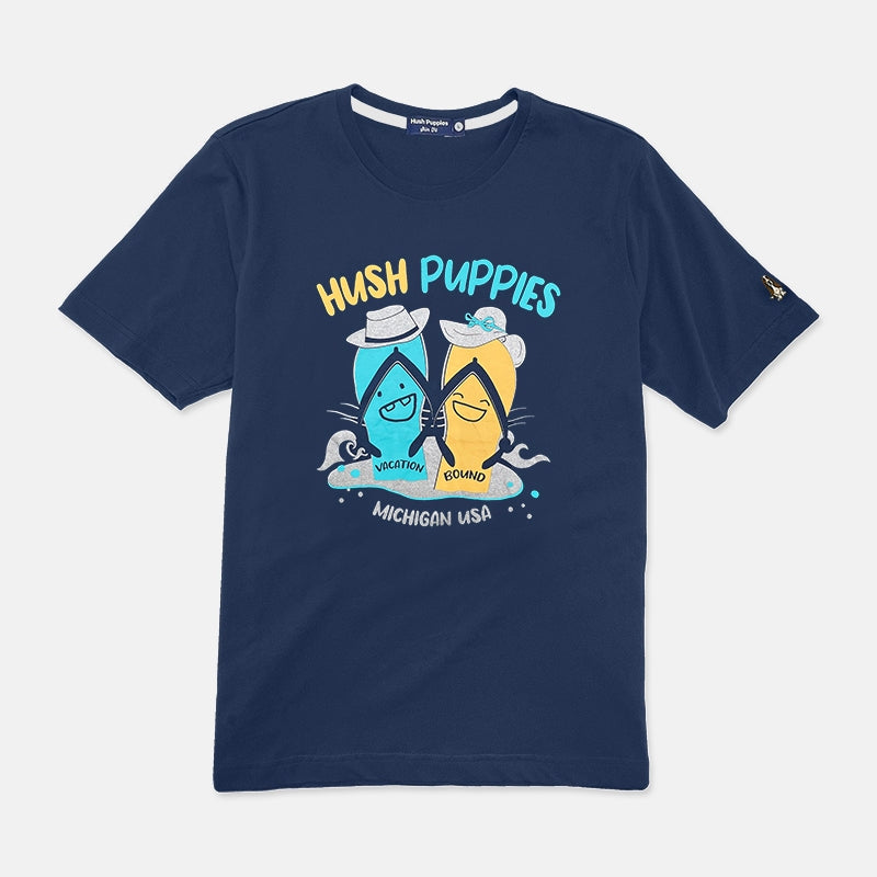 Men's Round Neck Couple Graphic Tee | Cotton Mixed | HMT358764