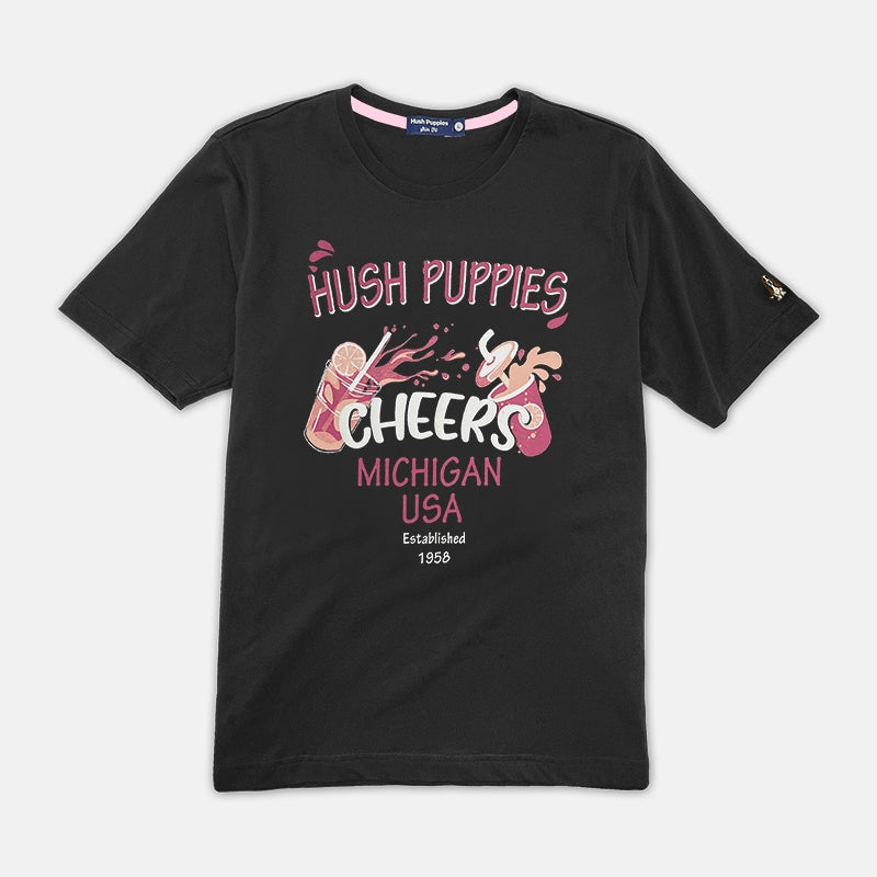 Men's Round Neck Couple Graphic Tee | Cotton Mixed | HMT358776