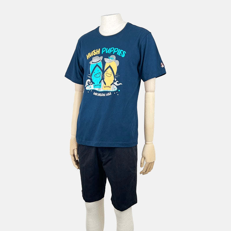 Men's Round Neck Couple Graphic Tee | Cotton Mixed | HMT358764