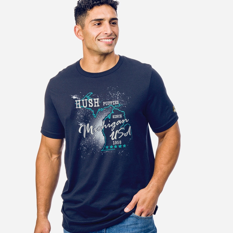 Men's Round Neck Graphic Tee | 100% Cotton | HMT368815