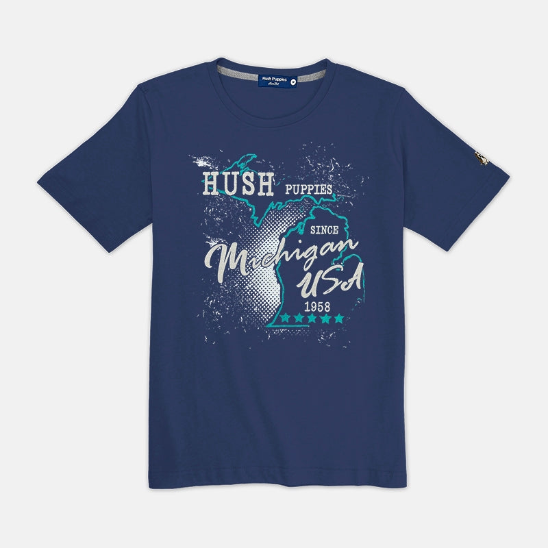 Men's Round Neck Graphic Tee | 100% Cotton | HMT368815