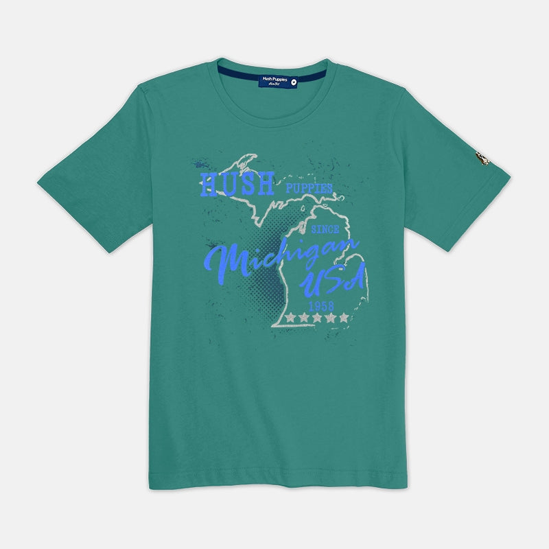 Men's Round Neck Graphic Tee | 100% Cotton | HMT368815