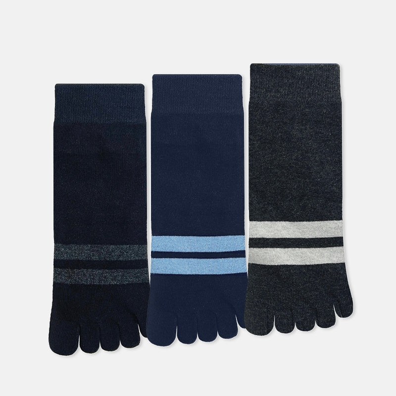 3prs Men Ankle Length Toe Socks | Cotton Elastane | HMS459336