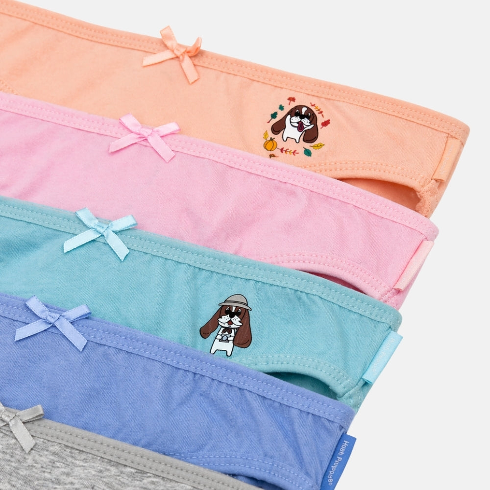 5pcs Girls' Panties | Cotton Spandex | Mini HGU278325