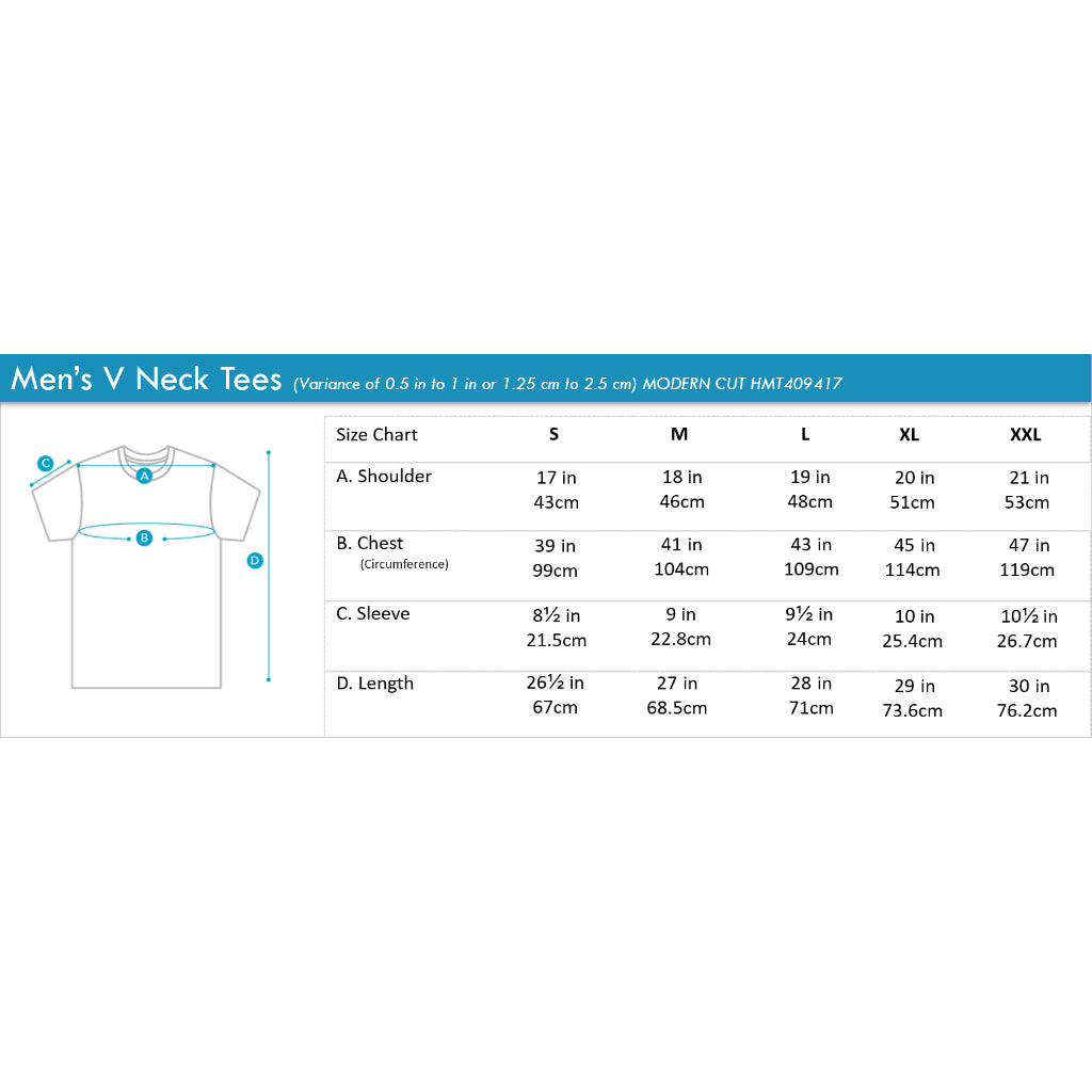Men's V-Neck Basic Tee with Embroidery | 100% Cotton | Modern Fit | HMT409417