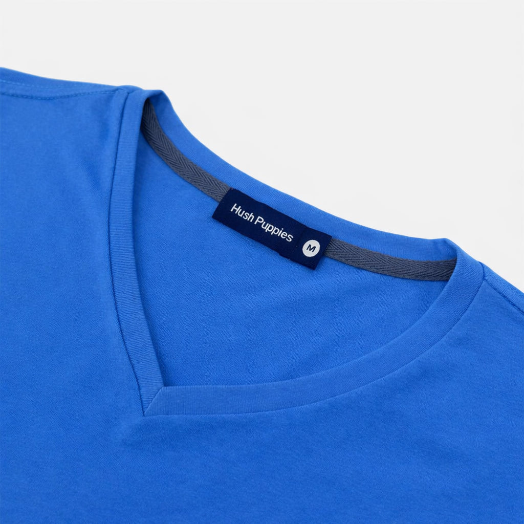 Men's V-Neck Basic Tee with Embroidery | 100% Cotton | Modern Fit | HMT409417