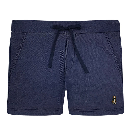 Ladies' Knit Shorts With Logo Embroidery | 100% Cotton | HLM119844NVY