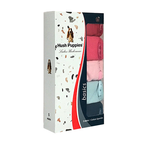 Hush Puppies 5pcs Ladies' Panties Cotton Spandex  Mini HLU008883AS1 – HUSH  PUPPIES APPAREL (Official Singapore Store)