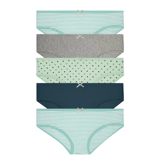 5pcs Ladies' Dots Stripes Panties | Cotton Spandex | Mini HLU278257AS1