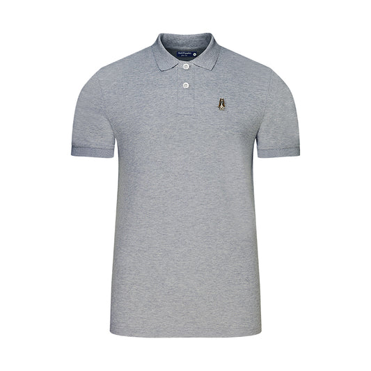 Men's Basic Solid Polo With Small Dog Embroidery | Pique 100% Cotton | HMP107888Multi