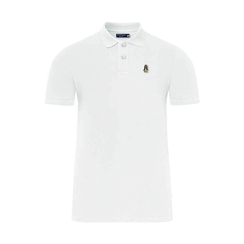 Men's Basic Solid Polo With Small Dog Embroidery | Pique 100% Cotton | HMP107888Multi