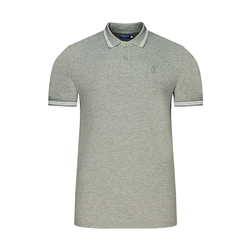 Hush Puppies Men Polo with Tipping on Collar and Grip Cotton Slim Fit | #HMP208129