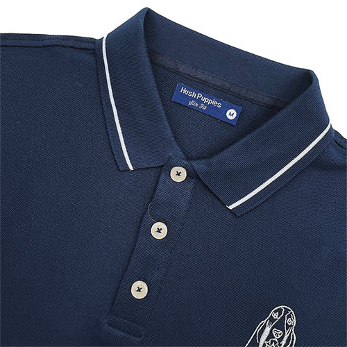 Hush Puppies Men's Polo with Big Dog Embroidery Slim Fit | #HMP258339