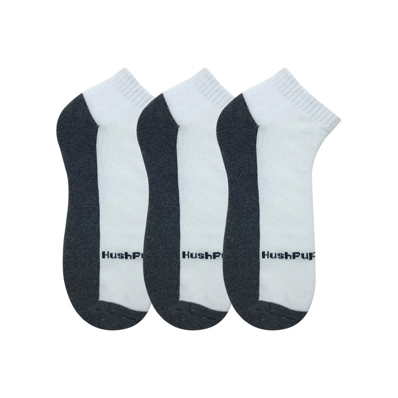 3pcs Men's White Ankle Half Terry Socks | 100% Combed Cotton | S136